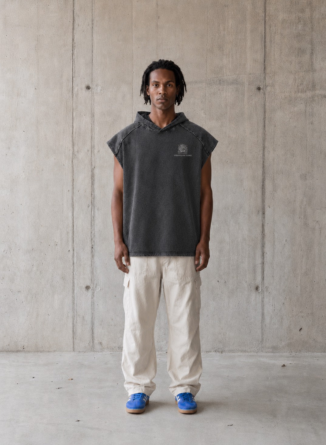 REVELATION 7:11-12-Snow Washed Boxy Hooded Tank Top