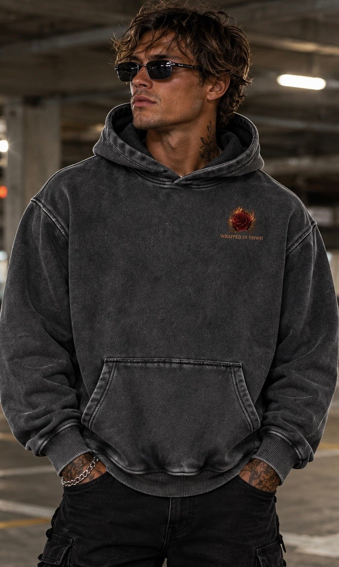 WASHED-Snow Wash Fleece Oversize Hoodie
