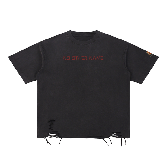 NO OTHER NAME-Snow Washed Raw-Hem T-Shirt