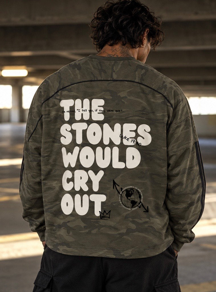 THE STONES-Unisex Camo Loose Long Sleeve T-Shirt