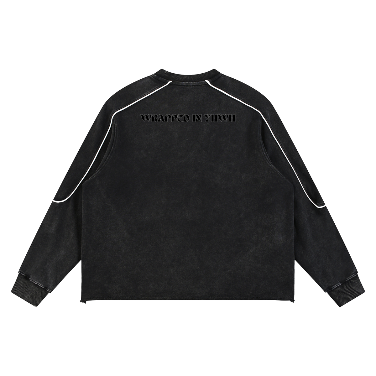 365-Mineral Wash Piping Raw Hem Sweatshirt