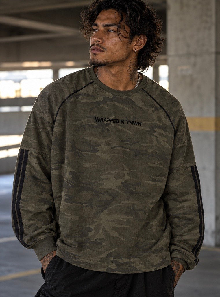 THE STONES-Unisex Camo Loose Long Sleeve T-Shirt