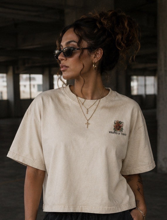THE BIRDS-Boxy Cotton T-Shirt