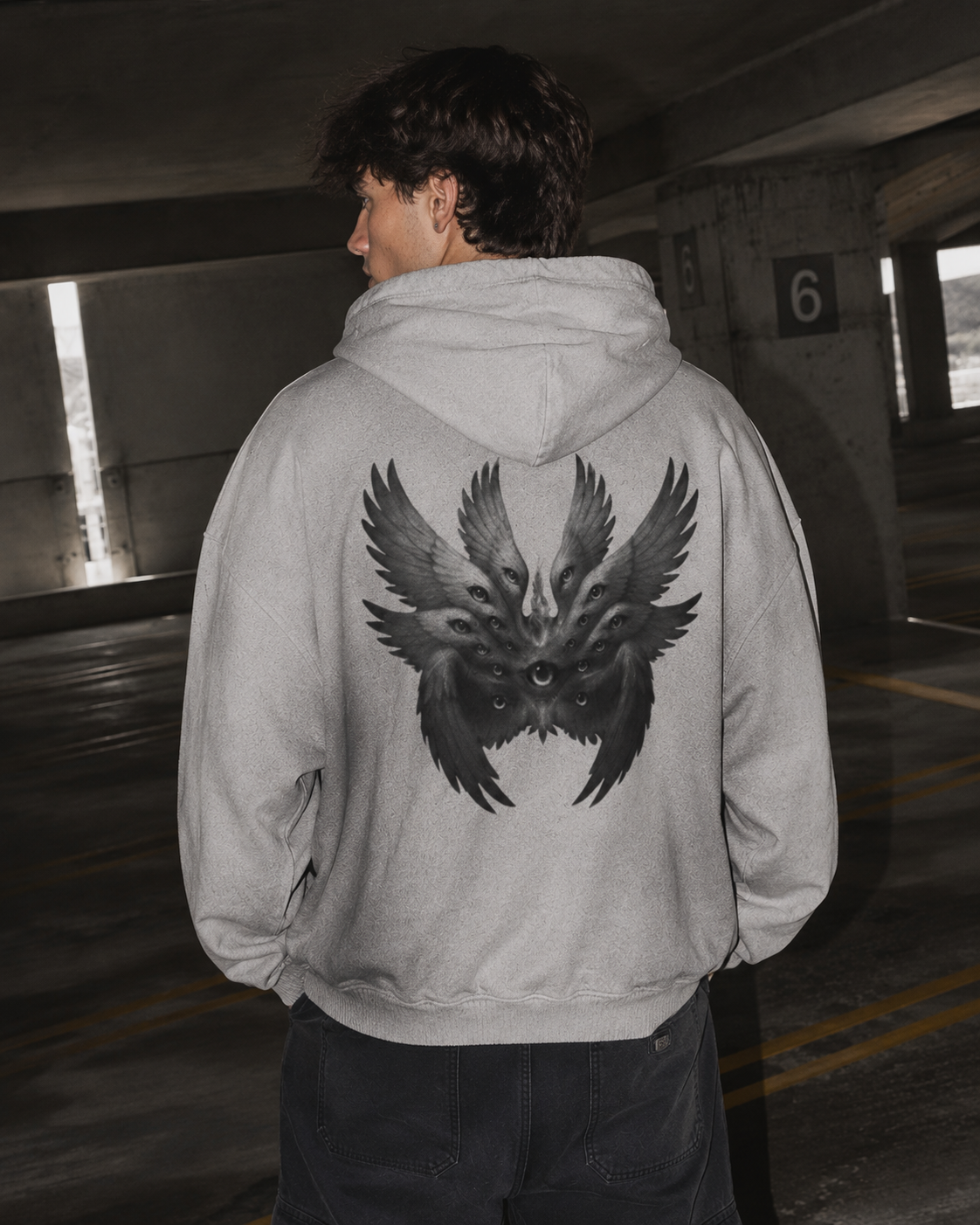 ISAIAH 6:2-3-Sun Fade Frayed Raw Edge Fleece Zip Hoodie