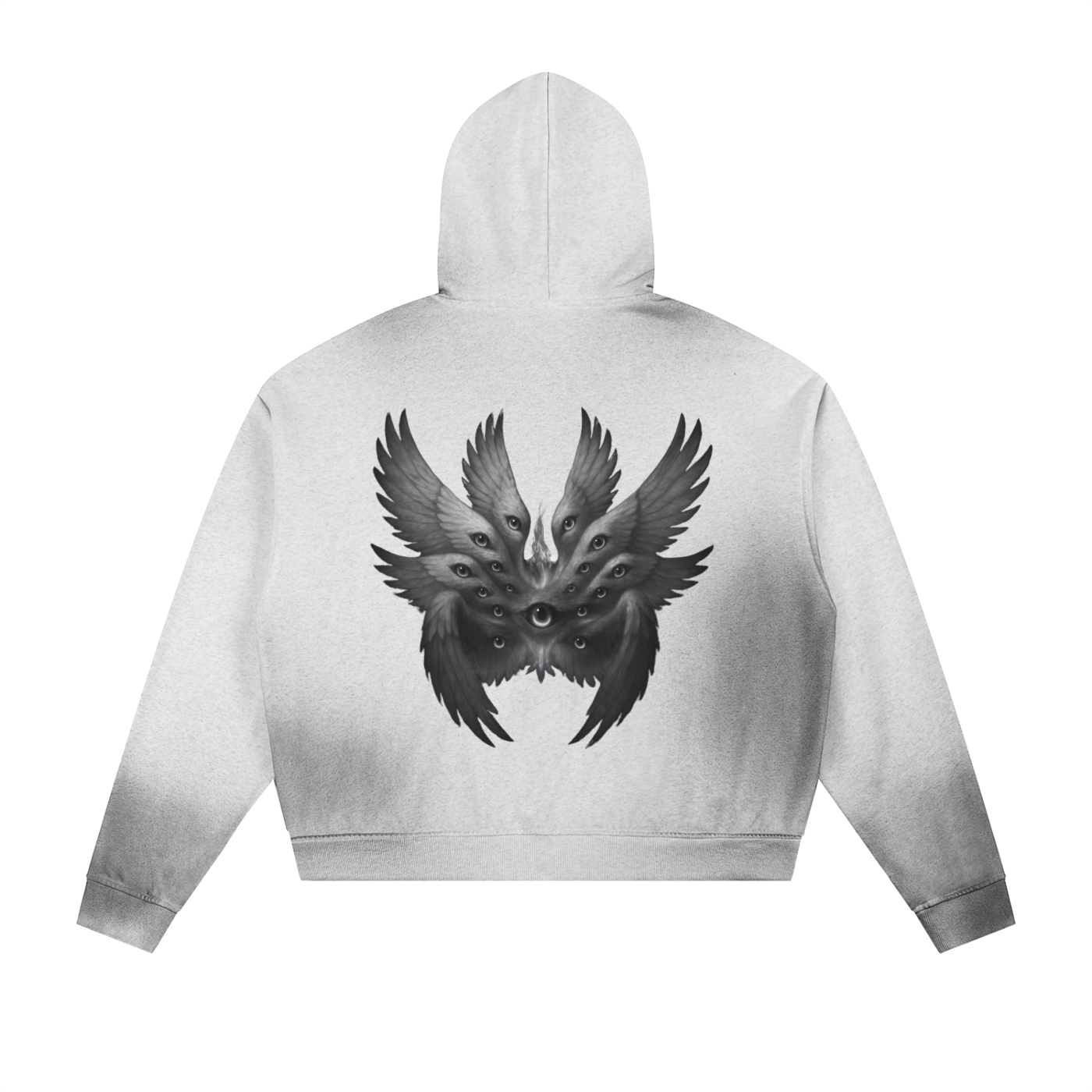 ISAIAH 6:2-3-Sun Fade Frayed Raw Edge Fleece Zip Hoodie