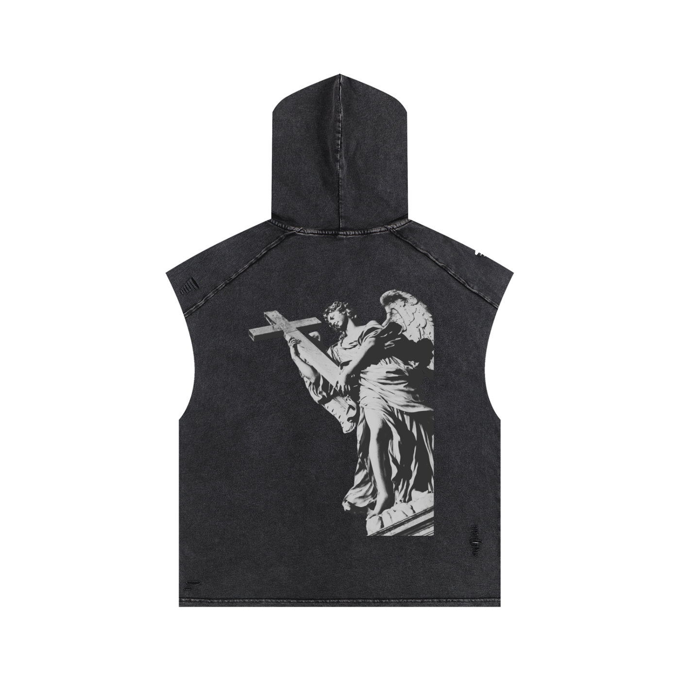 REVELATION 7:11-12-Snow Washed Boxy Hooded Tank Top