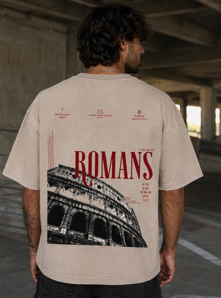 A LETTER TO THE ROMANS-Snow Washed Oversized Cotton T-Shirt