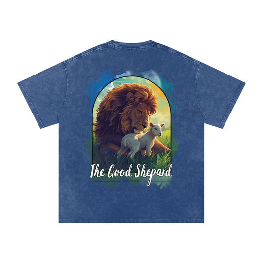 THE GOOD SHEPARD-Snow Washed Oversized Cotton T-Shirt