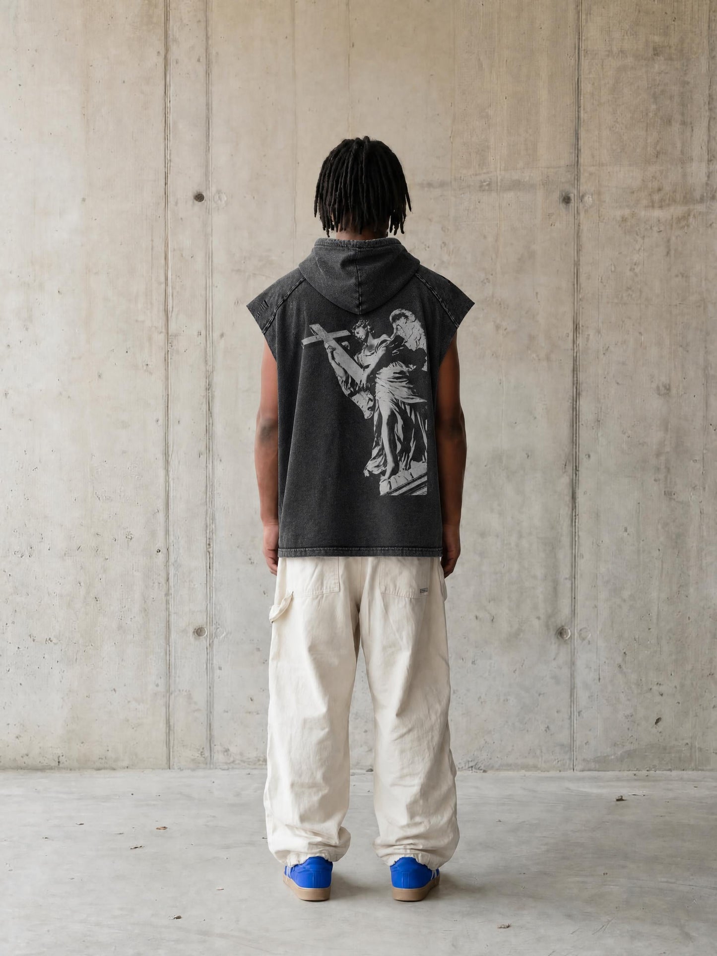 REVELATION 7:11-12-Snow Washed Boxy Hooded Tank Top