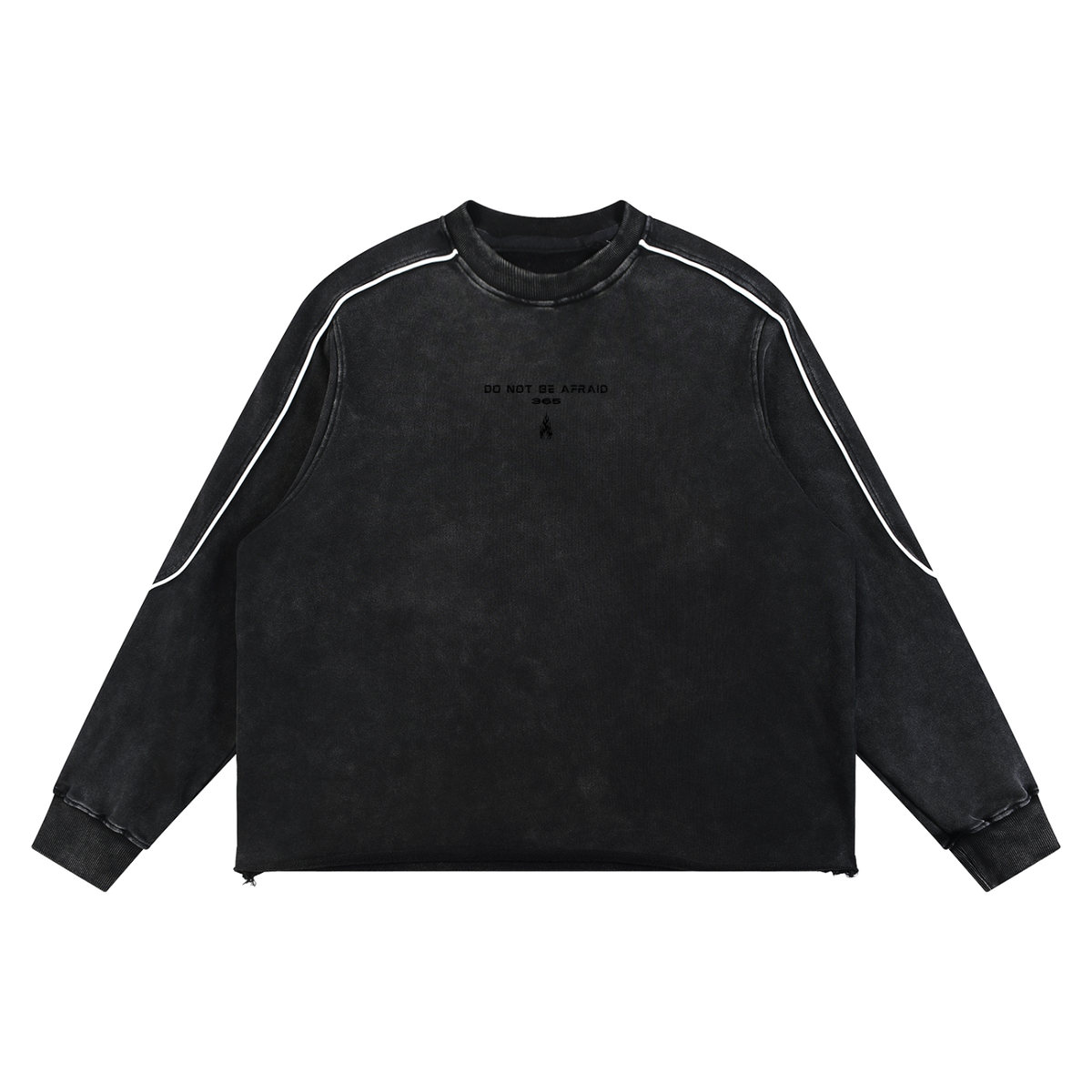 365-Mineral Wash Piping Raw Hem Sweatshirt