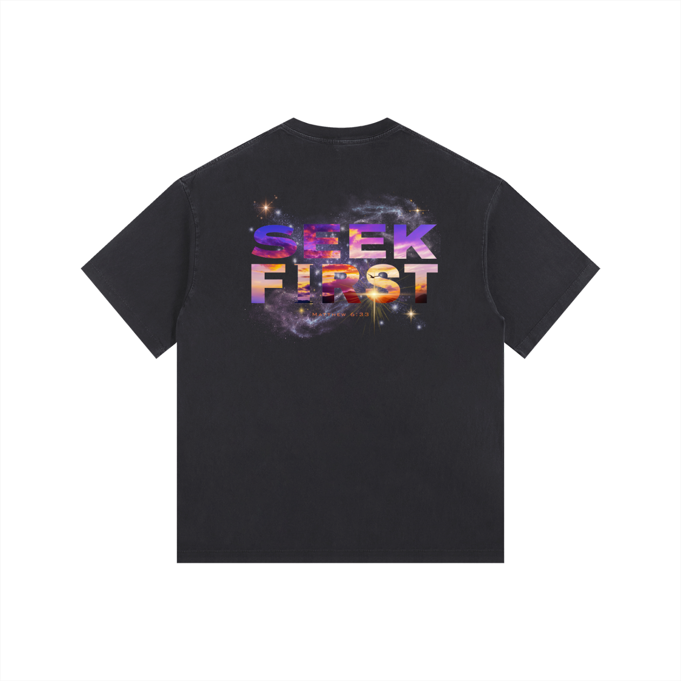 SEEK FIRST-Vintage Washed Oversized Cotton T-Shirt