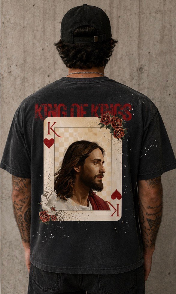 KING OF KINGS-Unisex Sunfaded Loose Fit T-Shirt