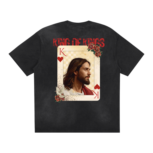 KING OF KINGS-Unisex Sunfaded Loose Fit T-Shirt