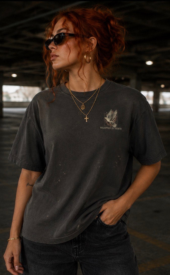 COMMEND MY SOUL-Hand-Frayed Sunfade Paint Splatter T-Shirt