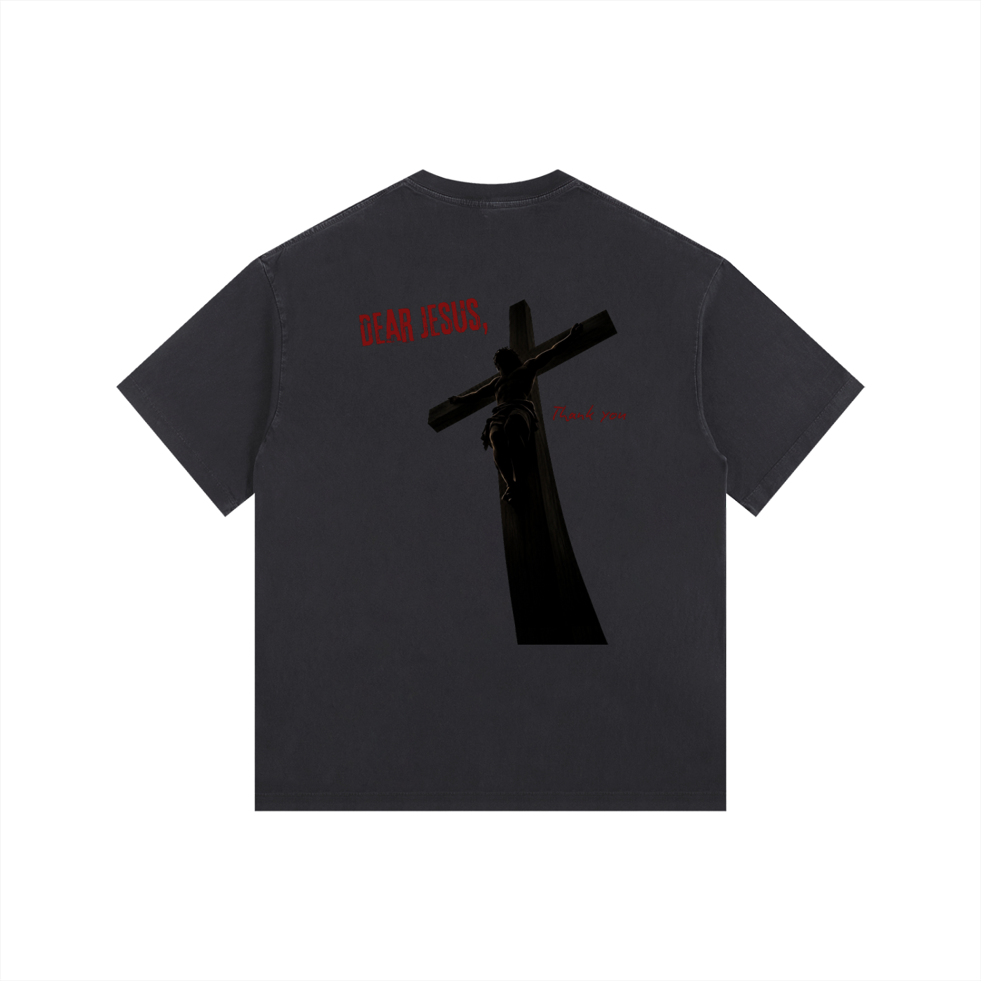 DEAR JESUS-Vintage Washed Oversized Cotton T-Shirt