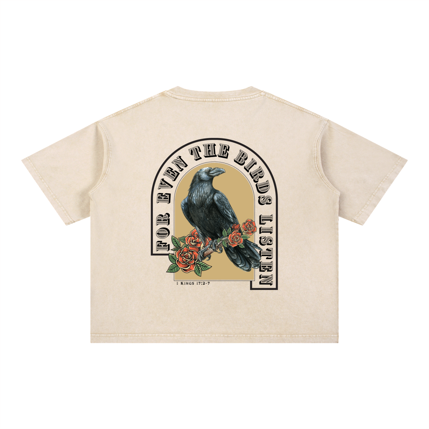 THE BIRDS-Boxy Cotton T-Shirt