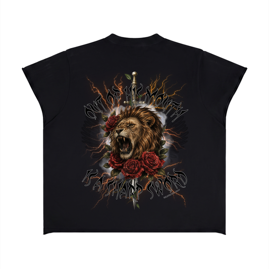 SWORD OF GOD-Unisex Boxy Raw Edge T-Shirt