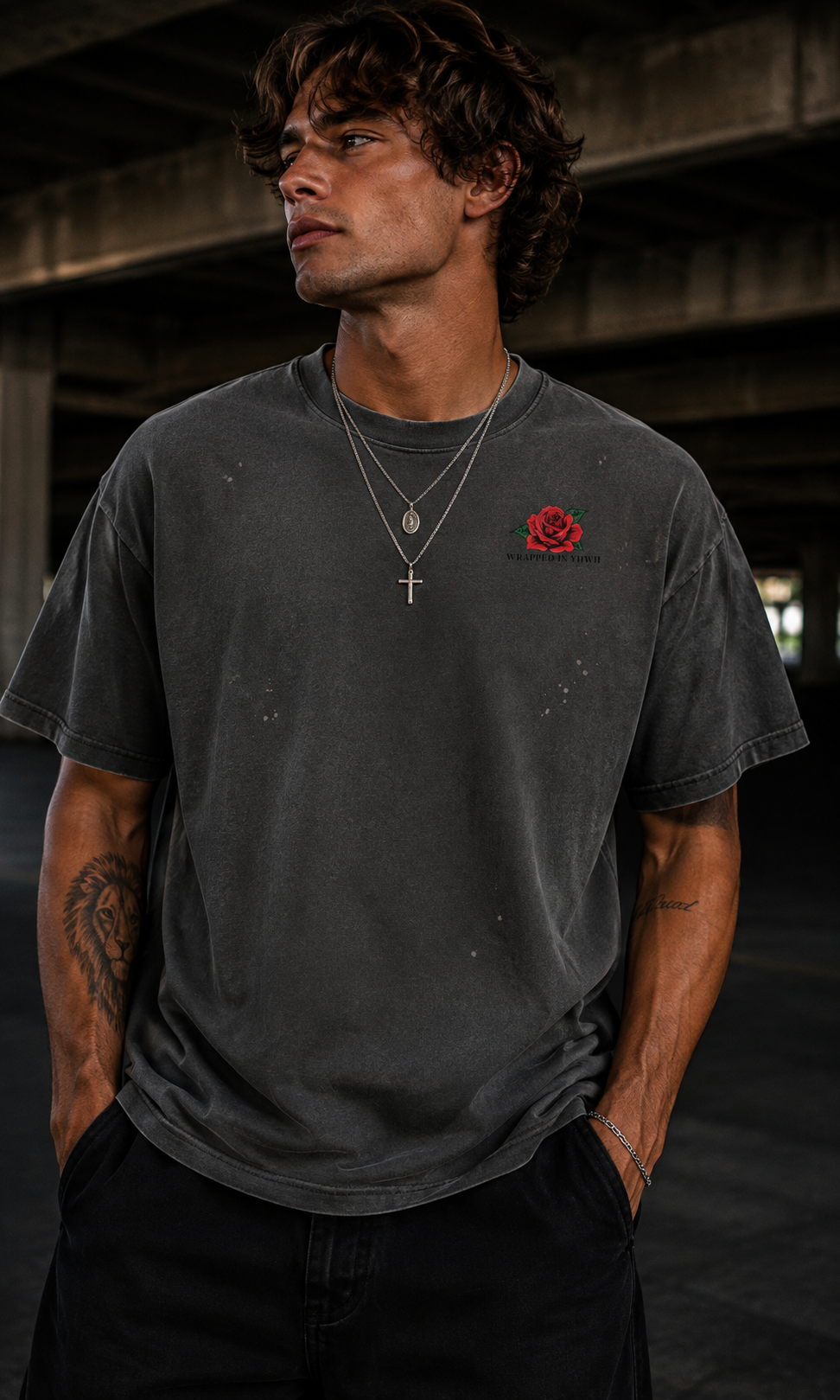 JESUS CHRIST IS VICTORIOUS-Hand-Frayed Sunfade Paint Splatter T-Shirt