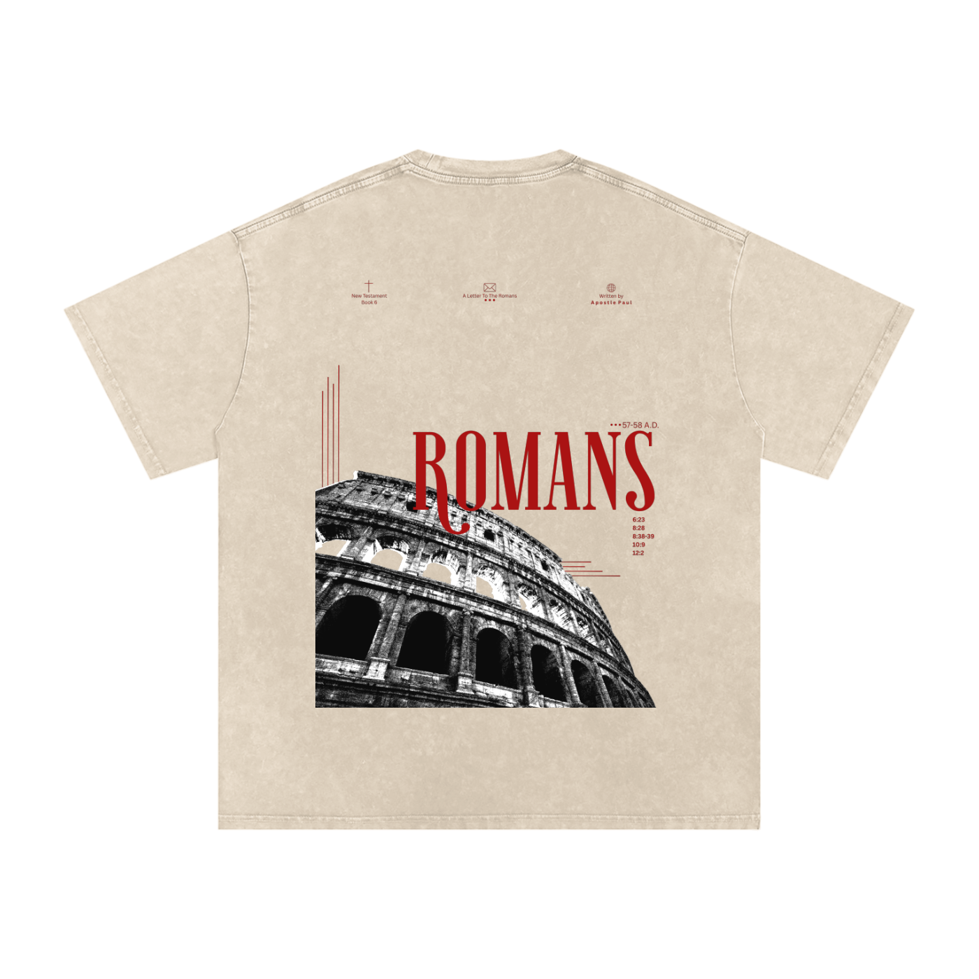A LETTER TO THE ROMANS-Snow Washed Oversized Cotton T-Shirt
