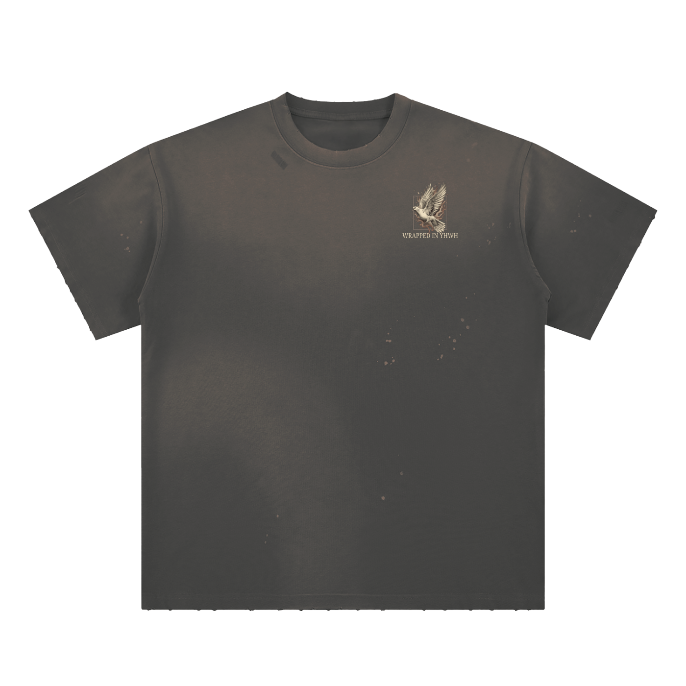 COMMEND MY SOUL-Hand-Frayed Sunfade Paint Splatter T-Shirt