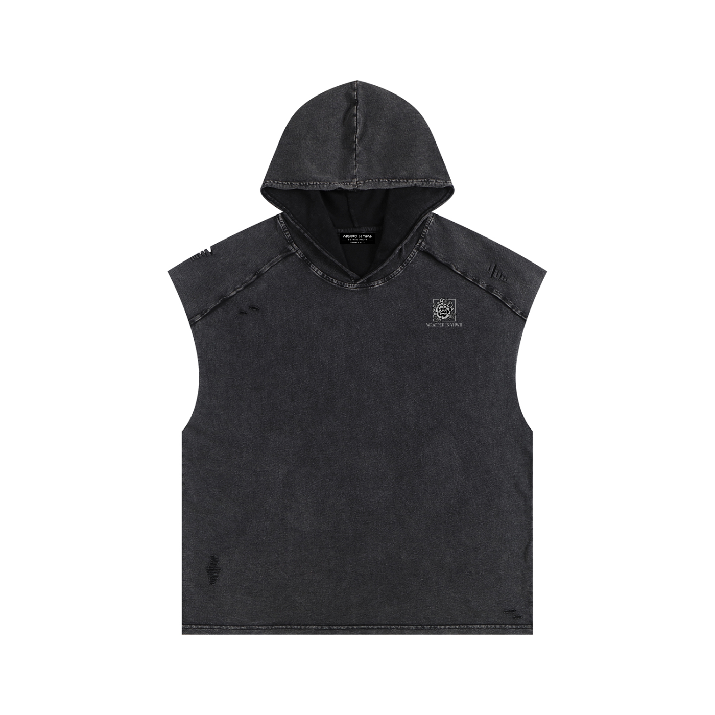 REVELATION 7:11-12-Snow Washed Boxy Hooded Tank Top