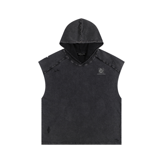 REVELATION 7:11-12-Snow Washed Boxy Hooded Tank Top