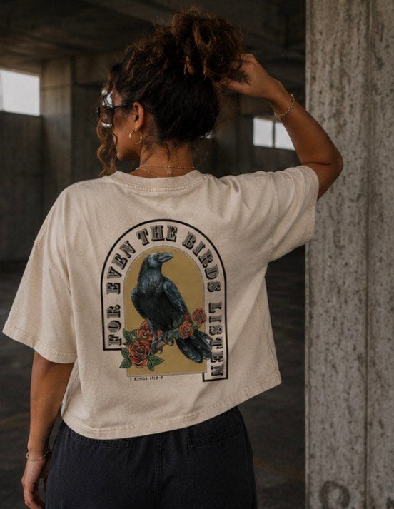 THE BIRDS-Boxy Cotton T-Shirt