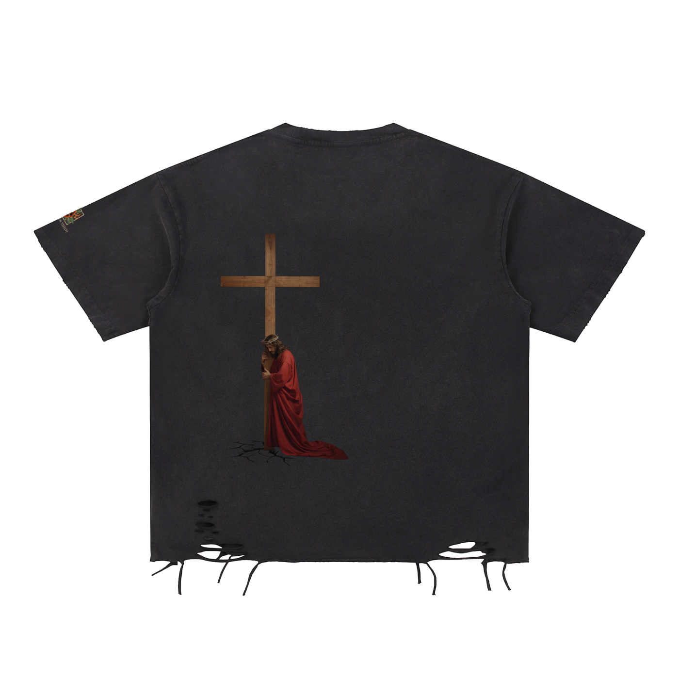 NO OTHER NAME-Snow Washed Raw-Hem T-Shirt